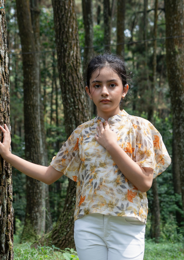 Azure Dreamy Cheongsam Top